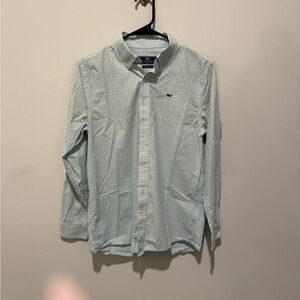 Vineyard Vines Green Checkered Kids Button Down Shirt